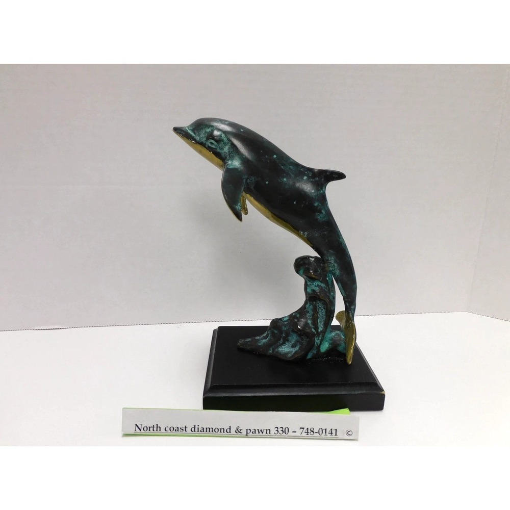 SPI Retired Bottlenose Dolphin Brass Sculpture DW795